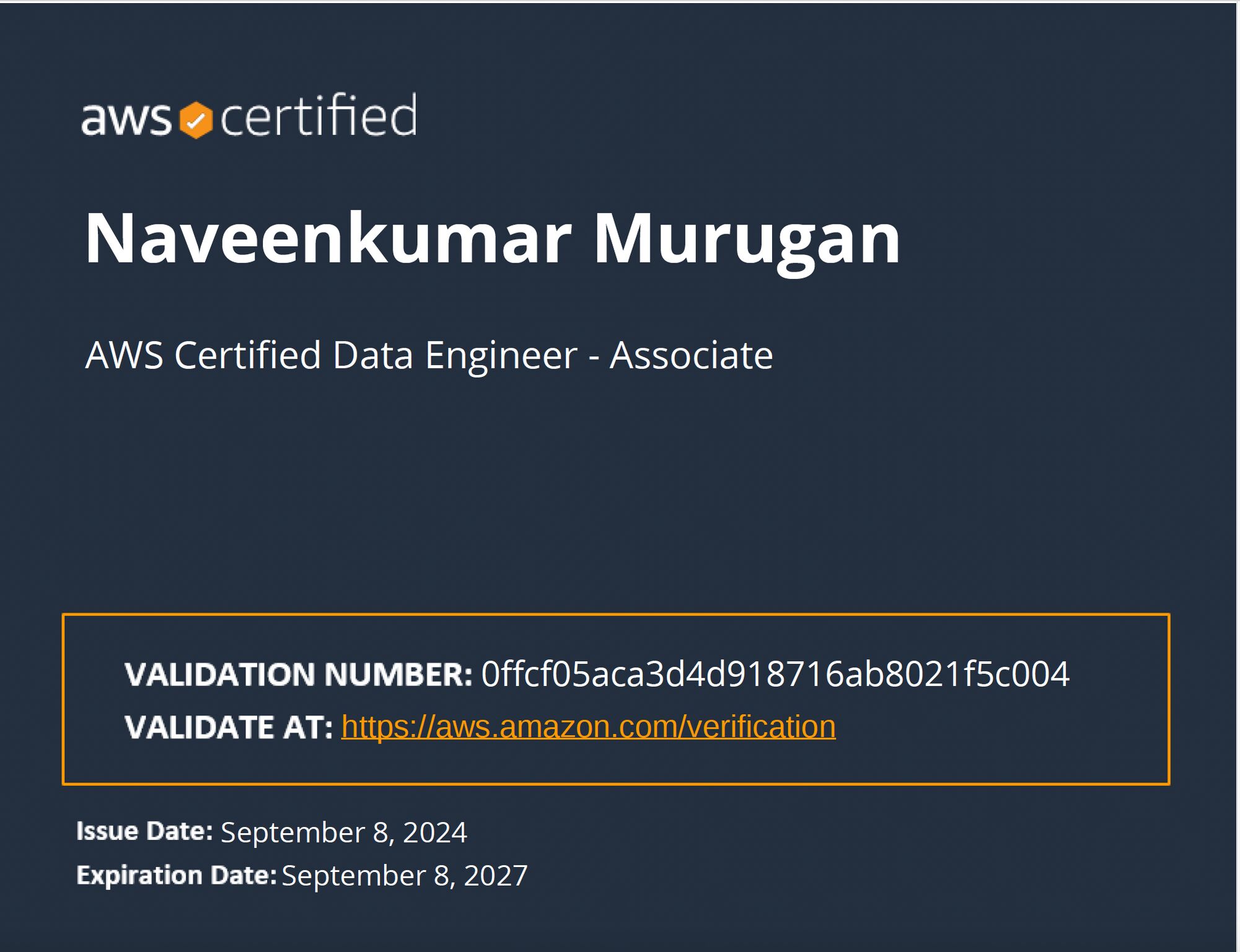 AWS Data Engineer Certified