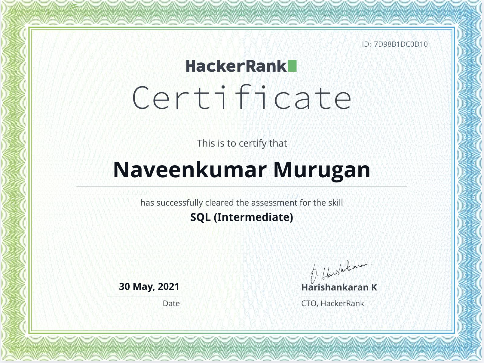 Hacker Rank SQL